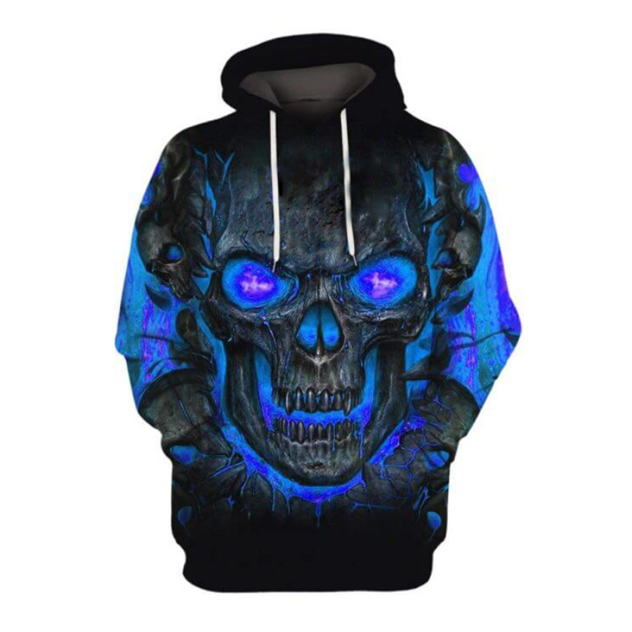 

Skull And Fox Head Print Hoodie Pullover Sweatshirt