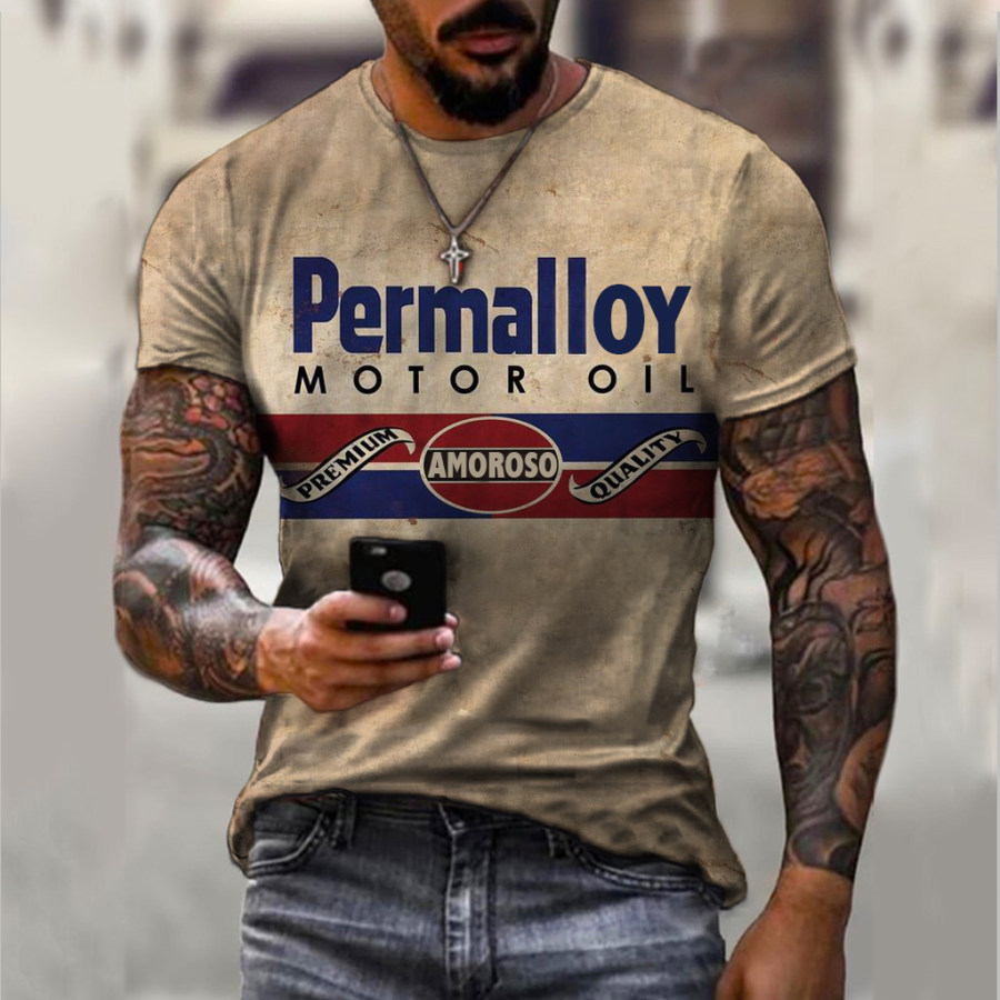

Vintage Distressed Letter Print T-shirt