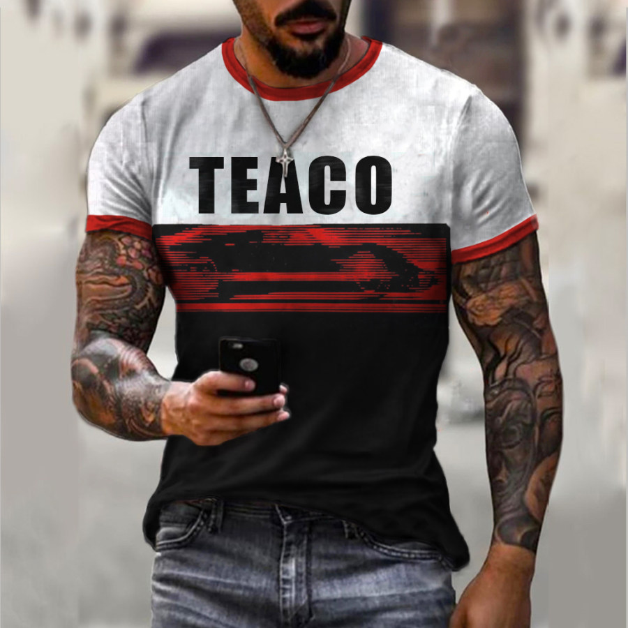 

Retro Print Short-sleeved T-shirt