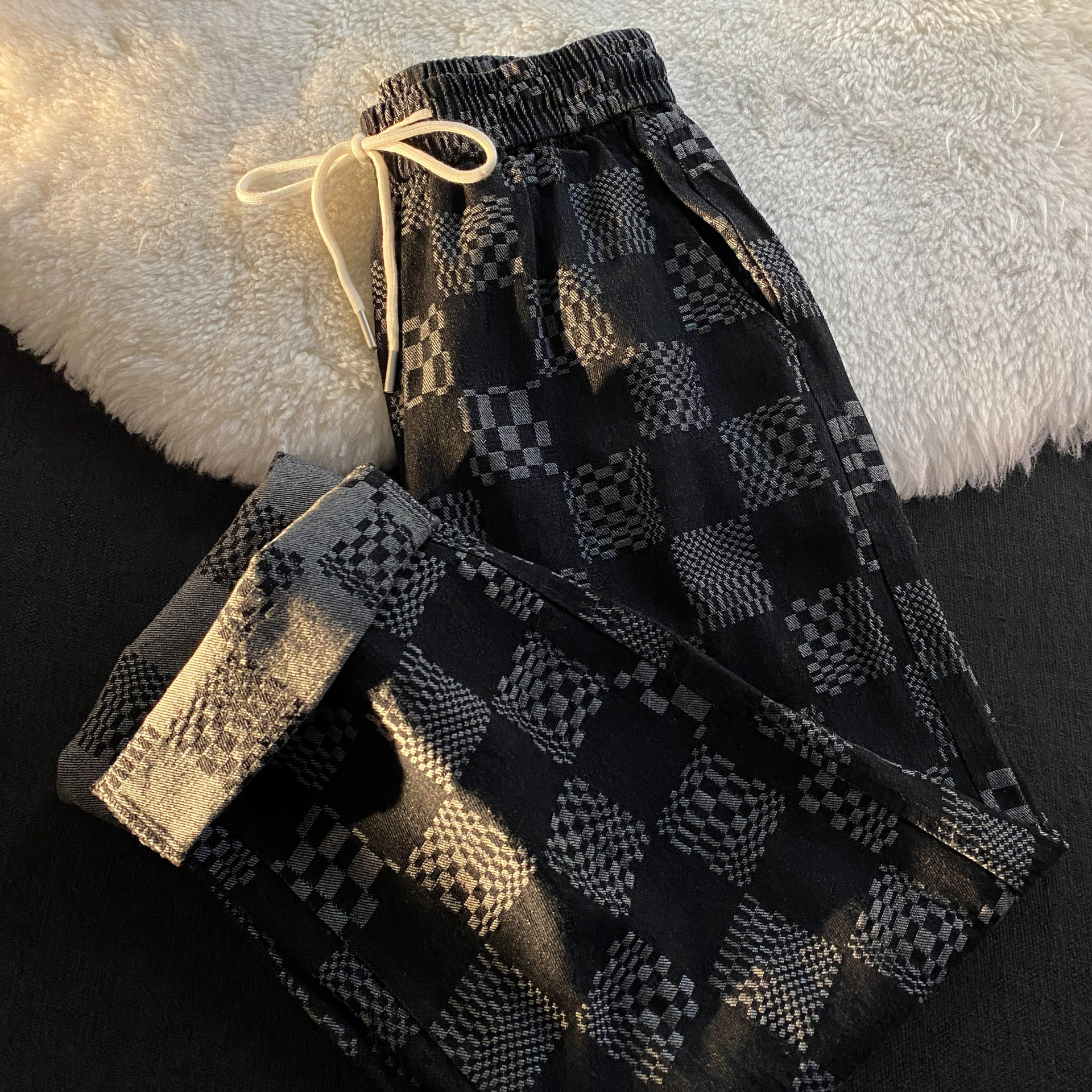Vintage Hip Hop Mosaic Straight Pants