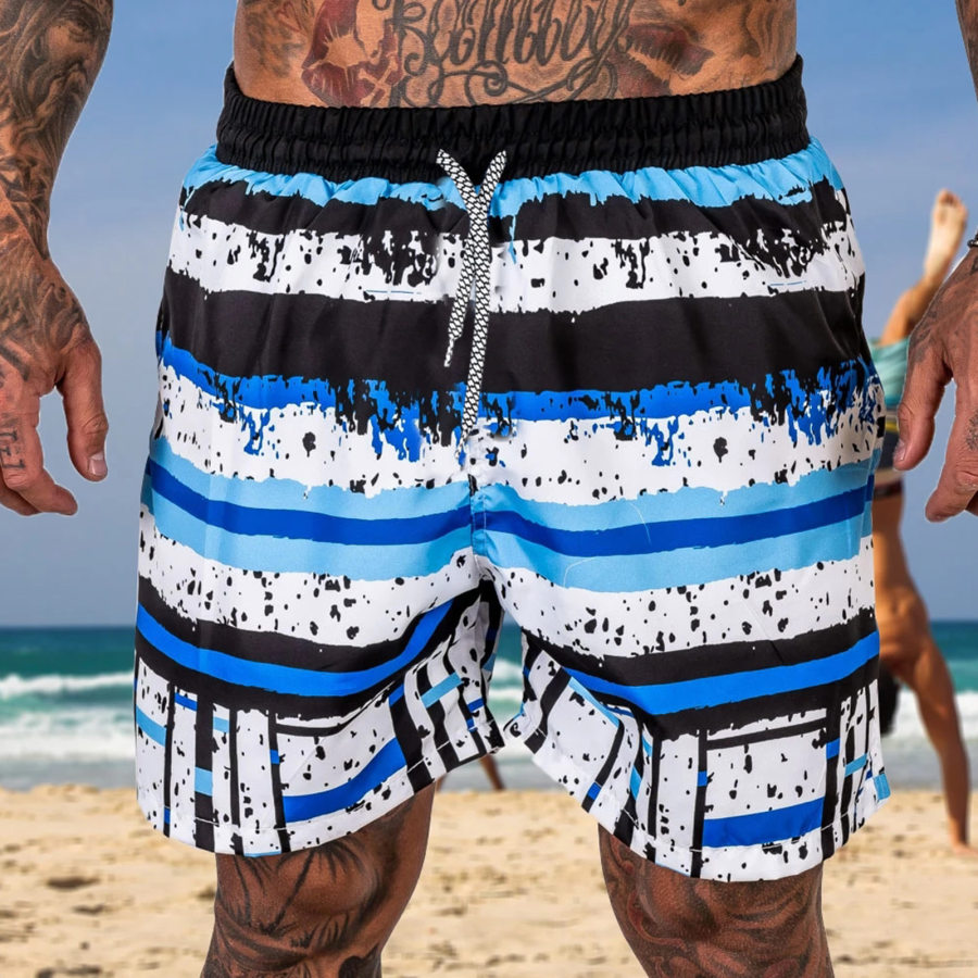 

Men's Casual 3D Printed Straight Micro Stretch Beach Shorts