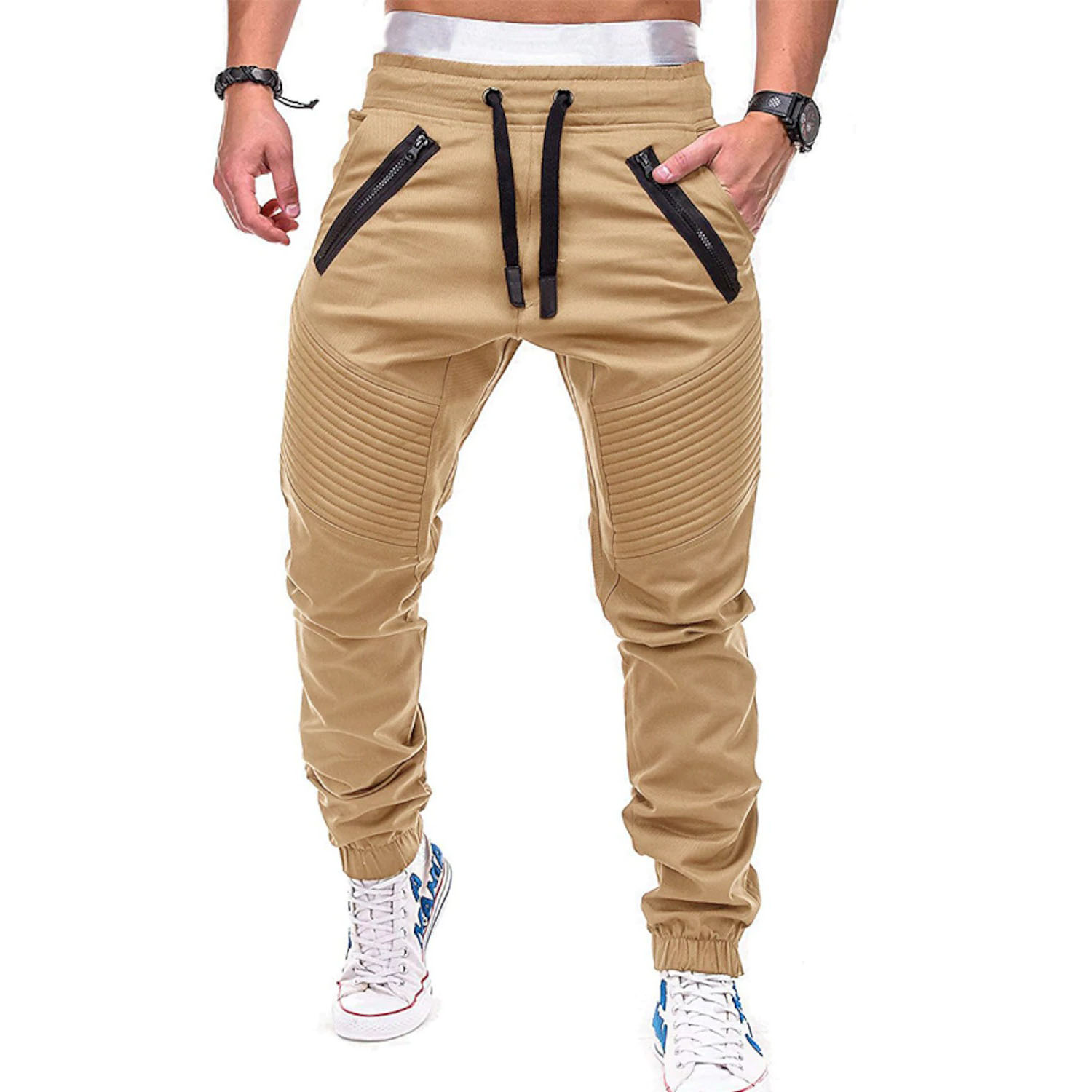 Men's Cargo Jogger Pants Chic Tactical Cargo Multiple Pockets Full Length Casual Inelastic Outdoor Pants
