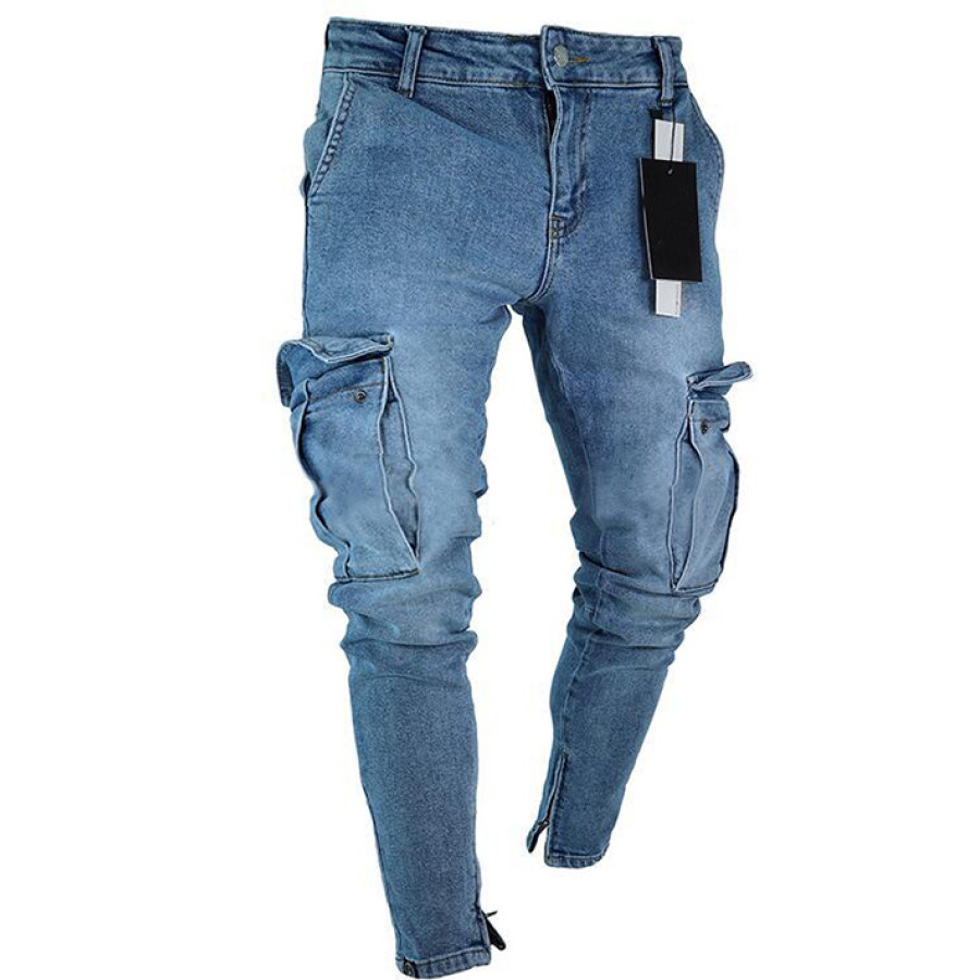 

Men's Outdoor Ripped Zipper Skinny Jeans