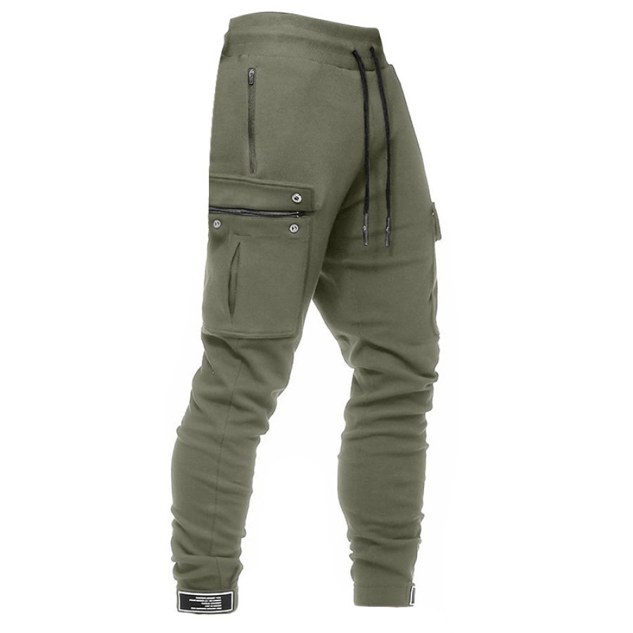 

Men's Multi-pocket Drawstring Casual Sports Trousers