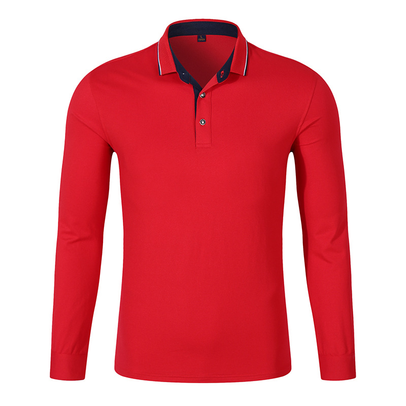 Men's Golf Turndown Collar Chic Long Sleeves Polo Shirt