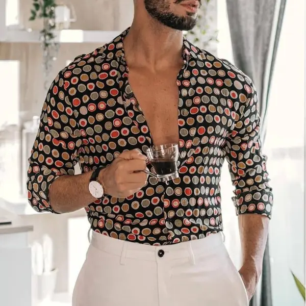 Fashion Casual Printed Slim Fit Shirt - Chrisitina.com 