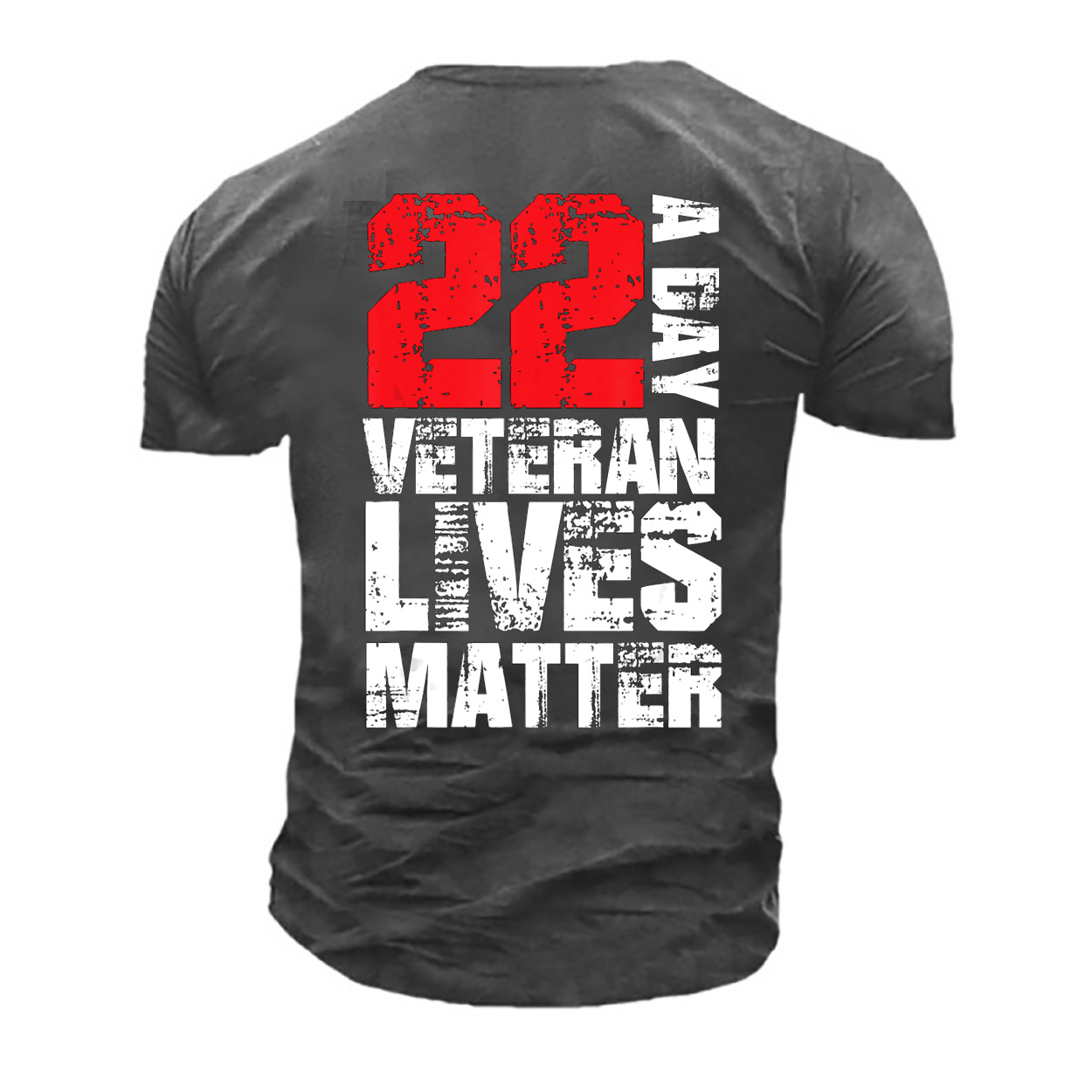Men's Outdoor Tactical 22 Chic A Day Veteran Lives Matter Print Cotton T-shirt