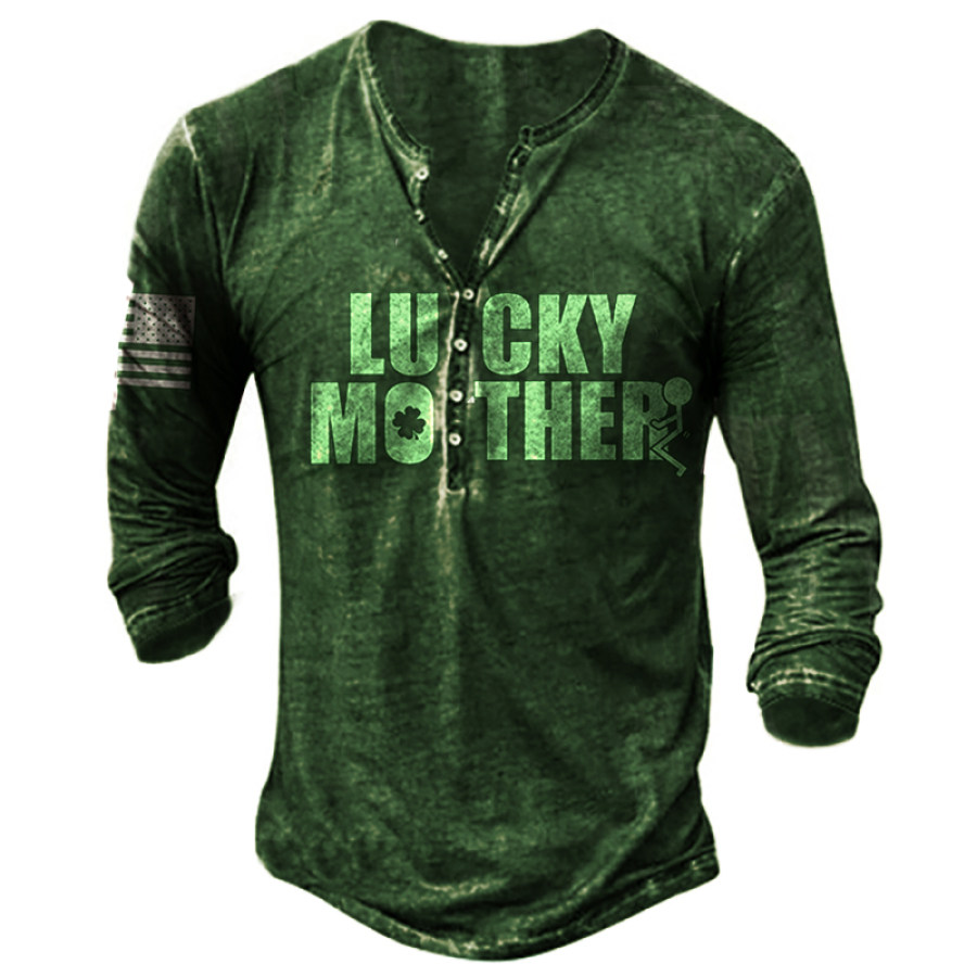 

Men's St. Trent's Day Vintage Print Henley Shirt