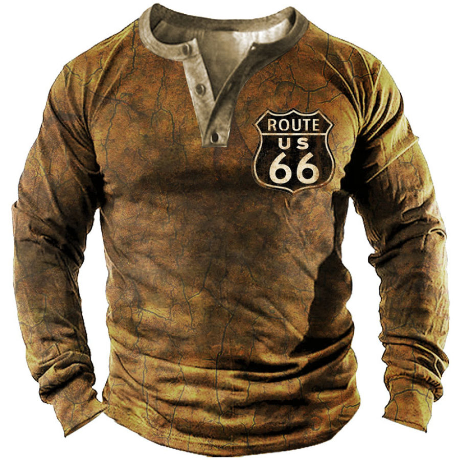 Men's Route 66 Henley Shirt