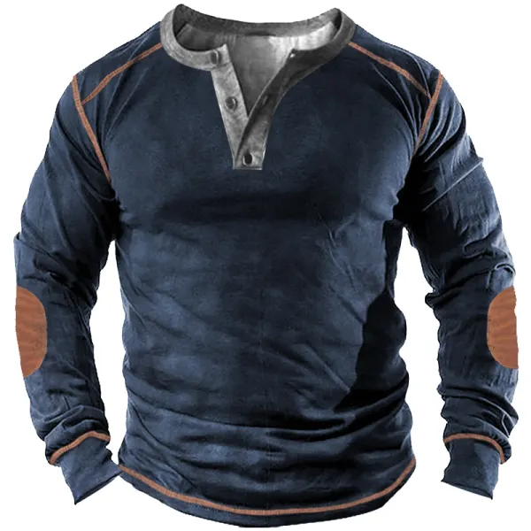 Men's Outdoor Retro Tactical Henley Long Sleeve Shirt - Enocher.com 