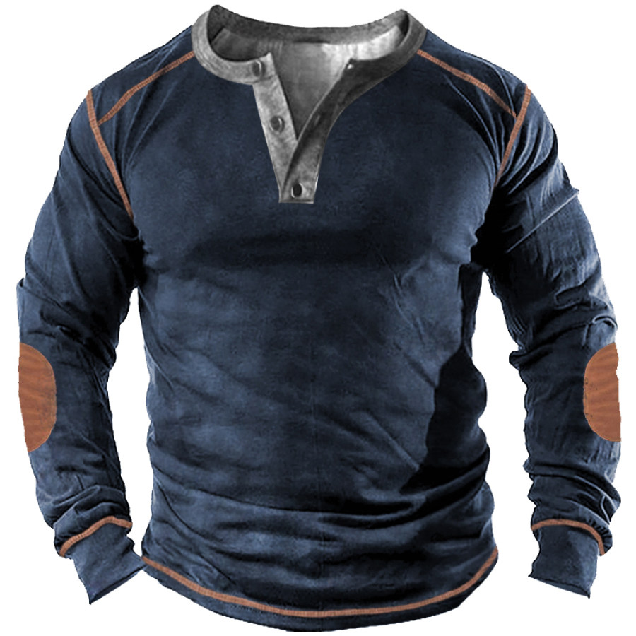 

Men's Outdoor Retro Tactical Henley Long Sleeve Shirt