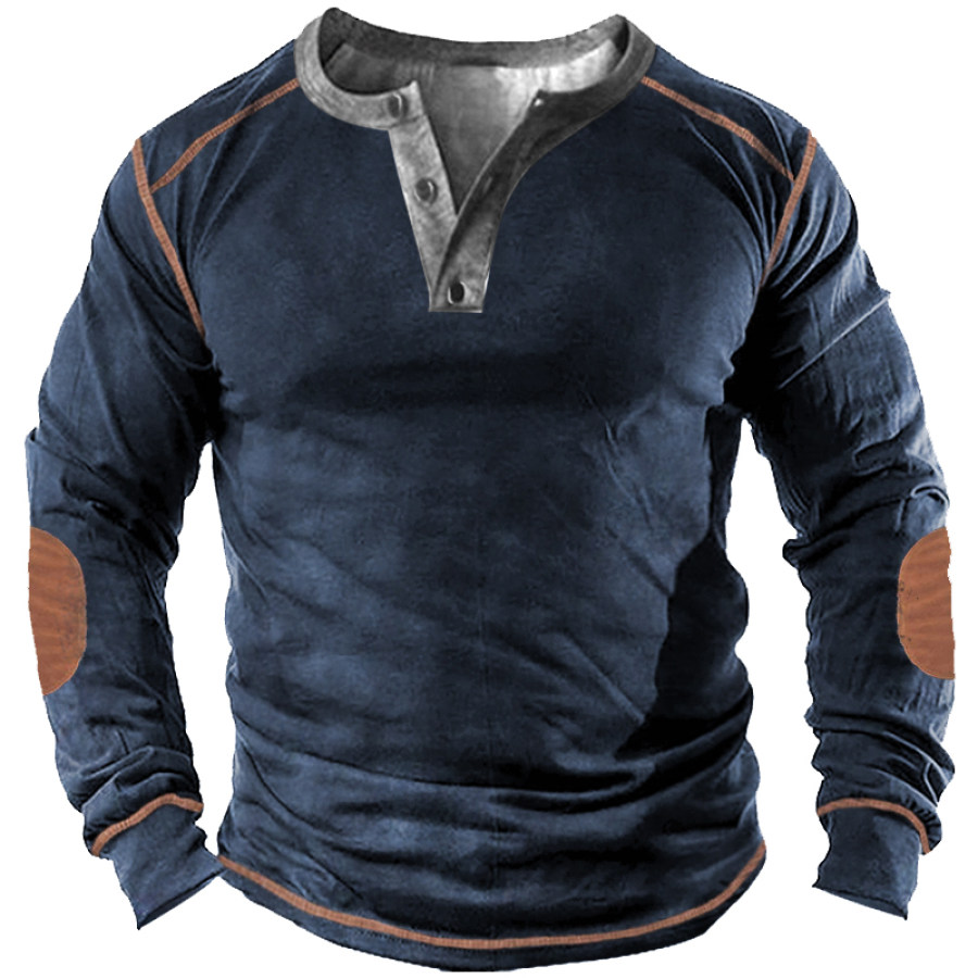 

Chemise à Manches Longues Rétro Tactique Henley Pour Hommes