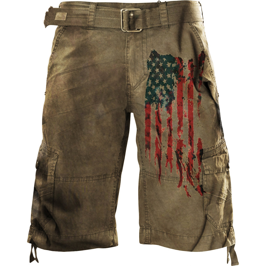 

Men's Outdoor Tactical Flag Print Heng Shorts