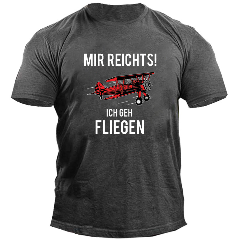 Mir Reichts Ich Geh Chic Fliegen Men's Cotton Aviator Print T-shirt