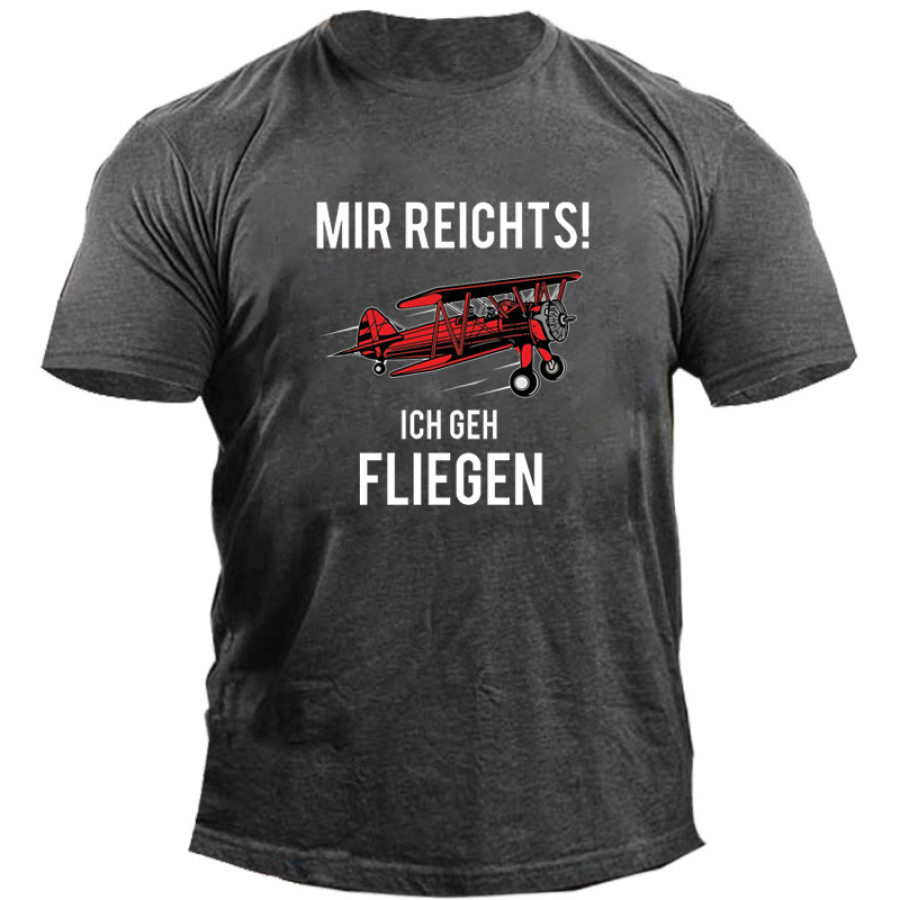 

Mir Reichts Ich Geh Fliegen Men's Cotton Aviator Print T-shirt