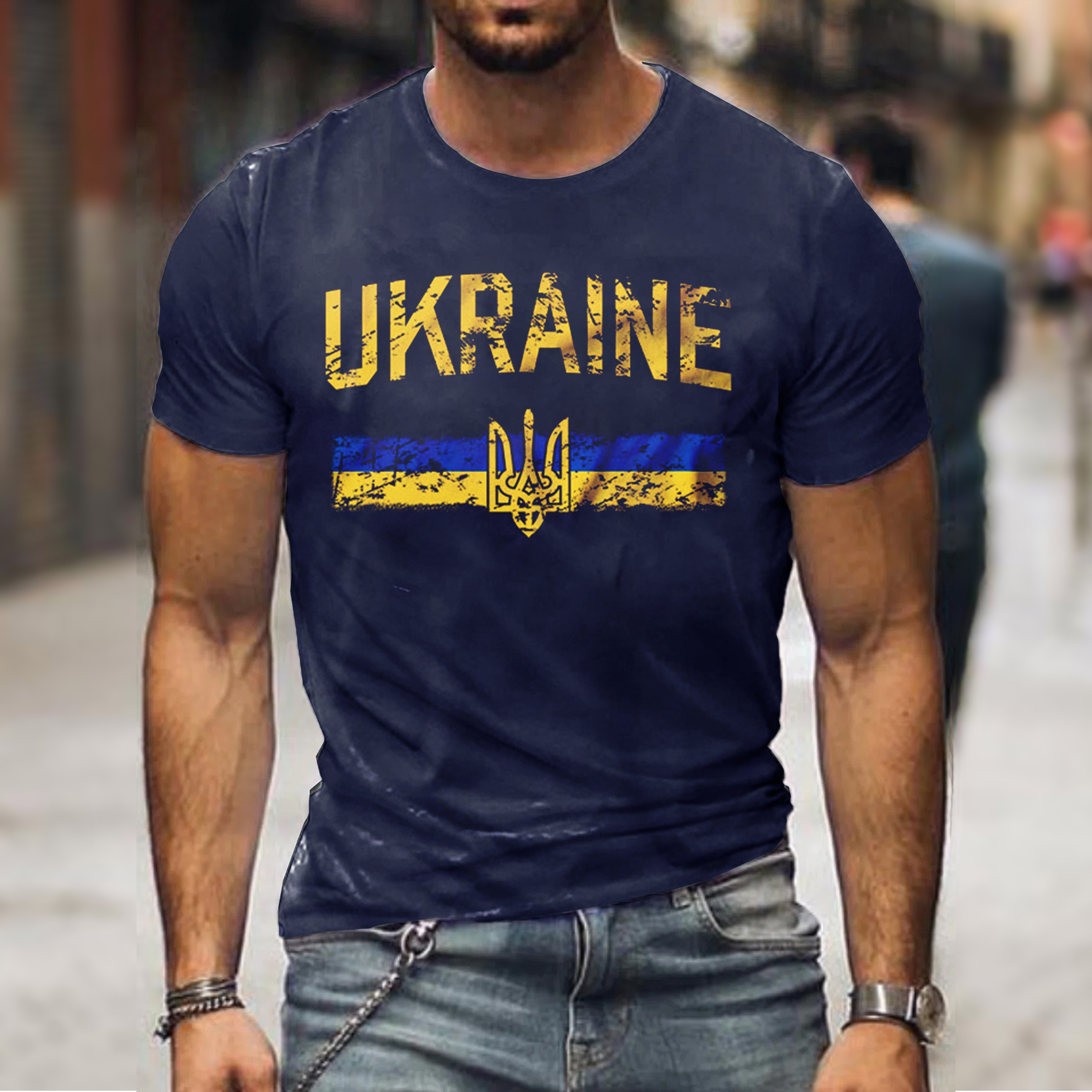 Ukraine Heritage Ancestry Trident Chic T-shirt