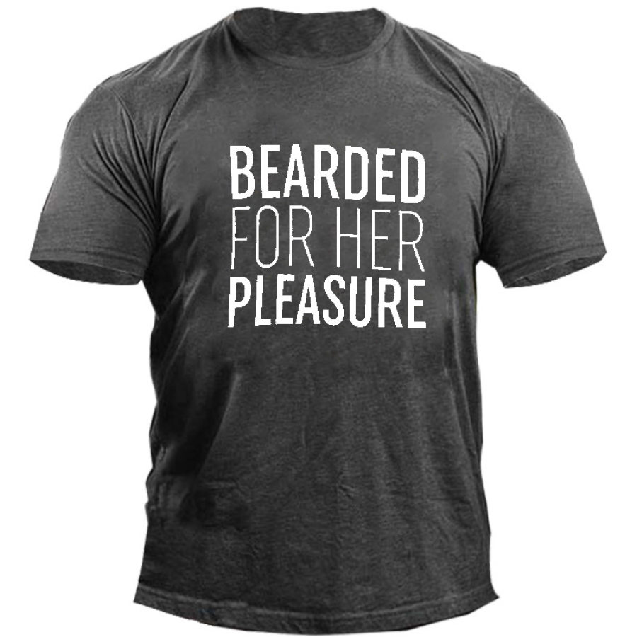

Bearded For Her Pleasure Men's Monogram Cotton Print T-shirt