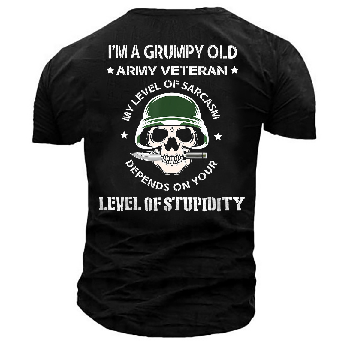 Men's Grumpy Old Army Chic Veteran Print Cotton T-shirt