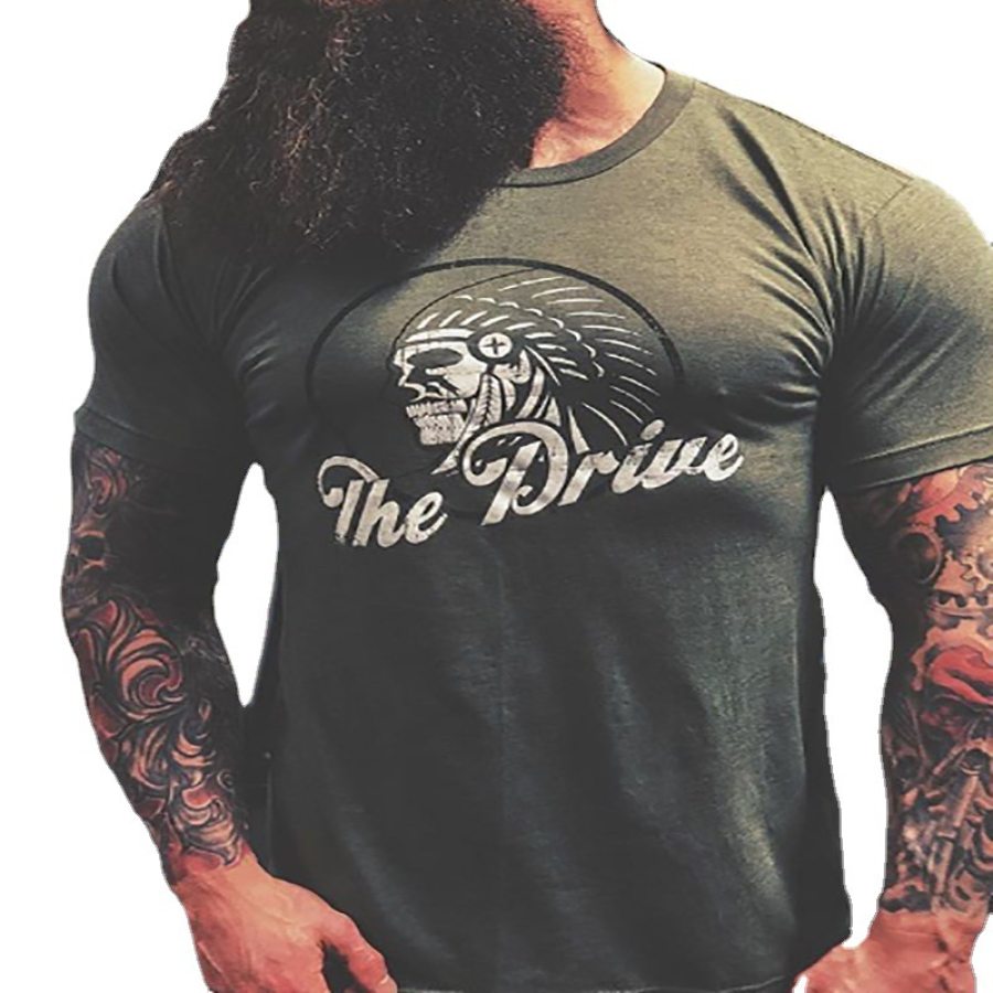 

The Drive Men's Indian Head Pure Cotton Printed T-shirt