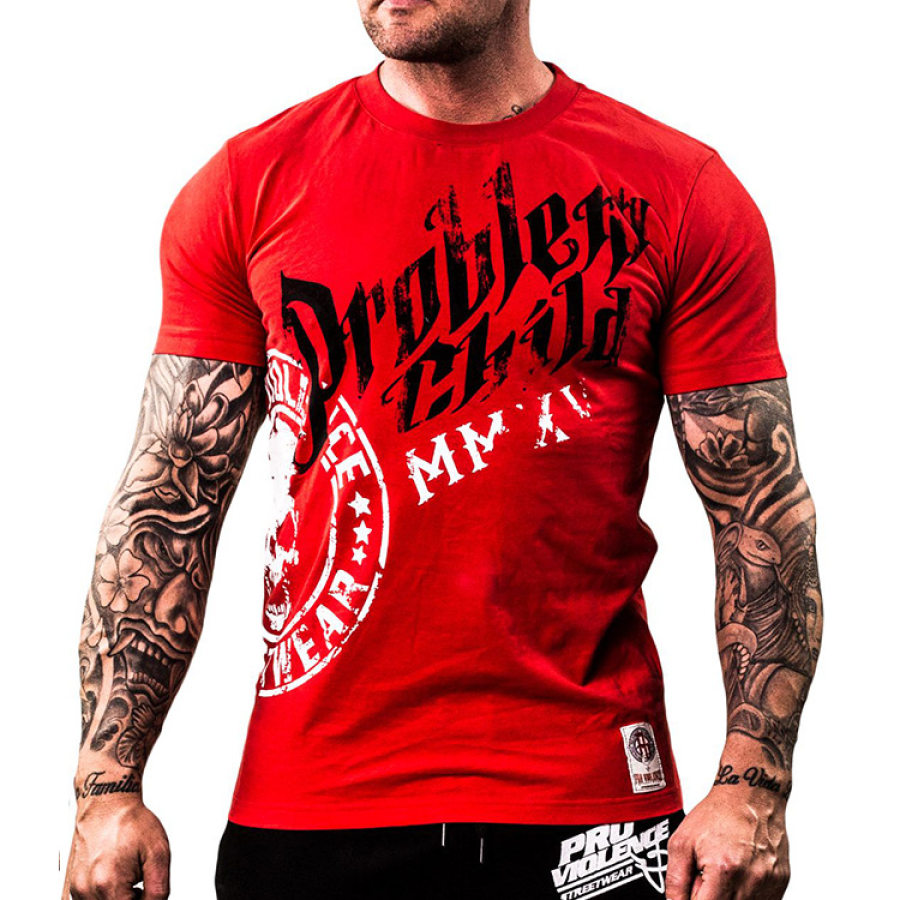 

Men's Multi Printed Muscle Fitness Cotton T-shirt