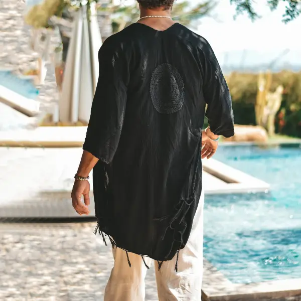 Men's Tulum Linen Holiday Cardigan - Mosaicnew.com 