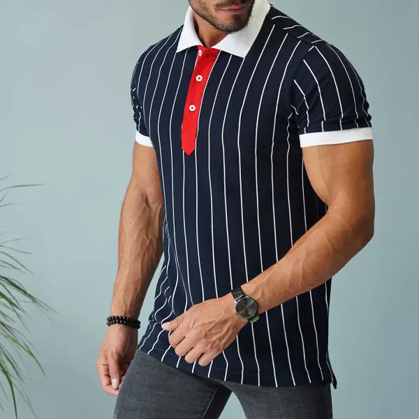 Men's Lightweight Vertical Stripe Polo Shirt - Honeylop.chimpone.com 