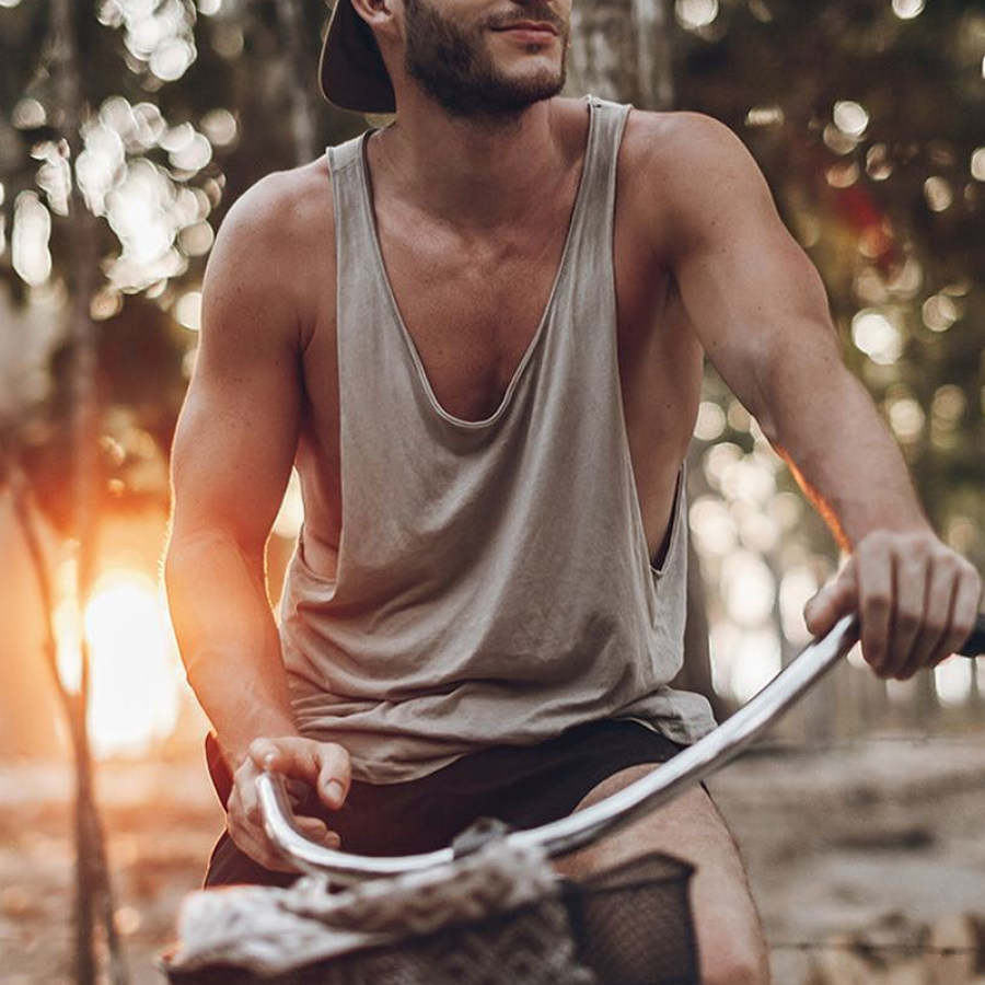 

Men's Solid Color Casual Tank