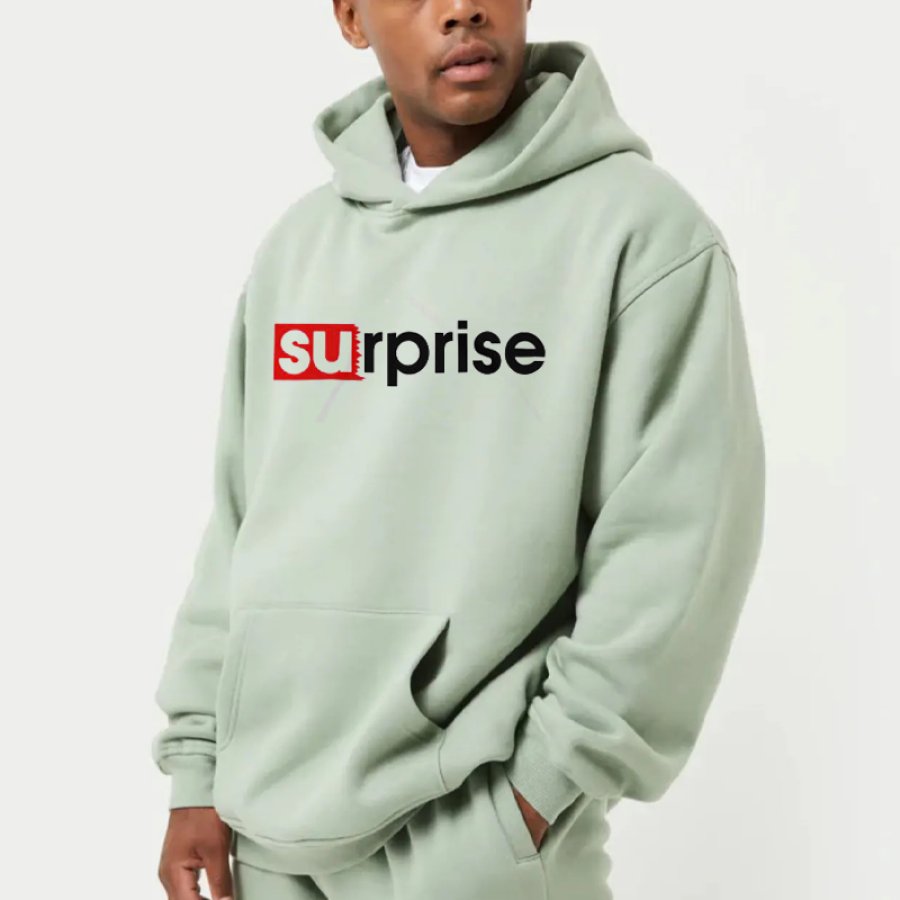 

Men's Vintage Surprise Print Loose Oversize Streetwear Hoodie