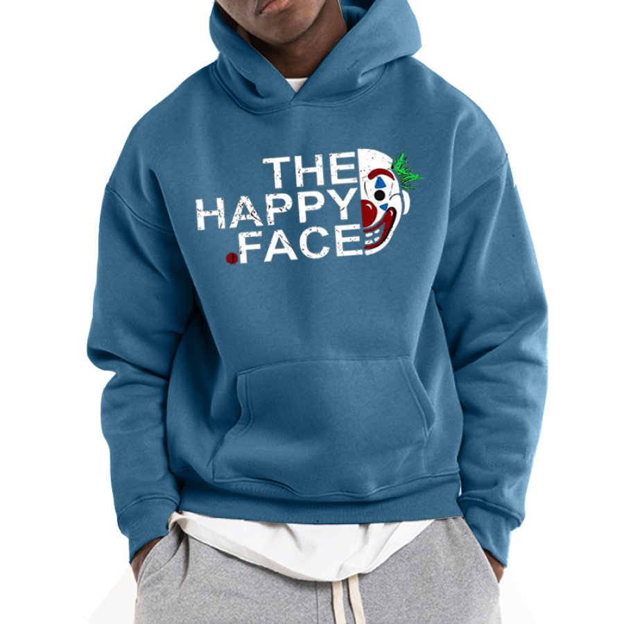 

Men's Vintage The Happy Face Clown Print Loose Oversize Streetwear Hoodie