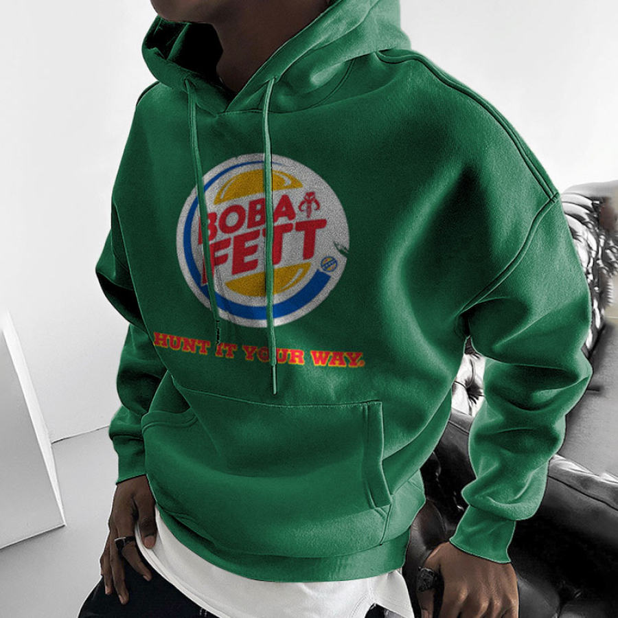 

Men's Oversized Hoodie Printed Graphic Comfort Pocket Street Hooded Sweatshirt Green