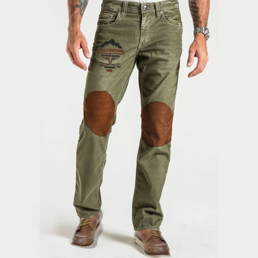 

Herren Outdoor Vintage Yellowstone Cord-Cargohose Gerade Lässig Täglich Mit Mehreren Taschen Taktikhose