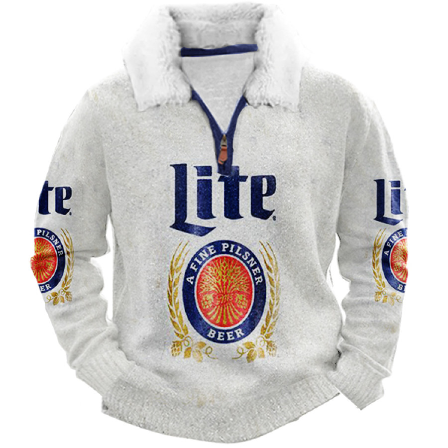 

Sudadera Gruesa Con Cuello Polar Y Cremallera De 1/4 Navideña De Miller Lite