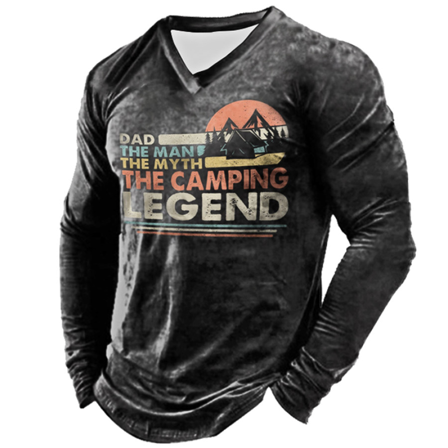 

Camiseta Divertida Retro Para Acampar Al Aire Libre Para Hombre