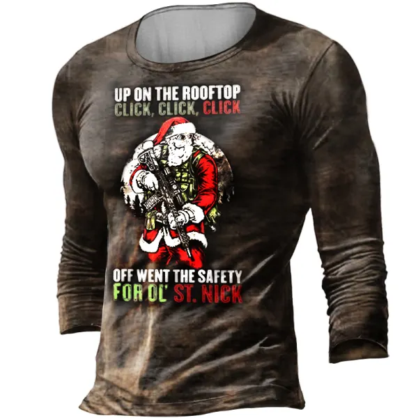 TACTICAL SANTA Men's Long Sleeve T-Shirt - Cotosen.com