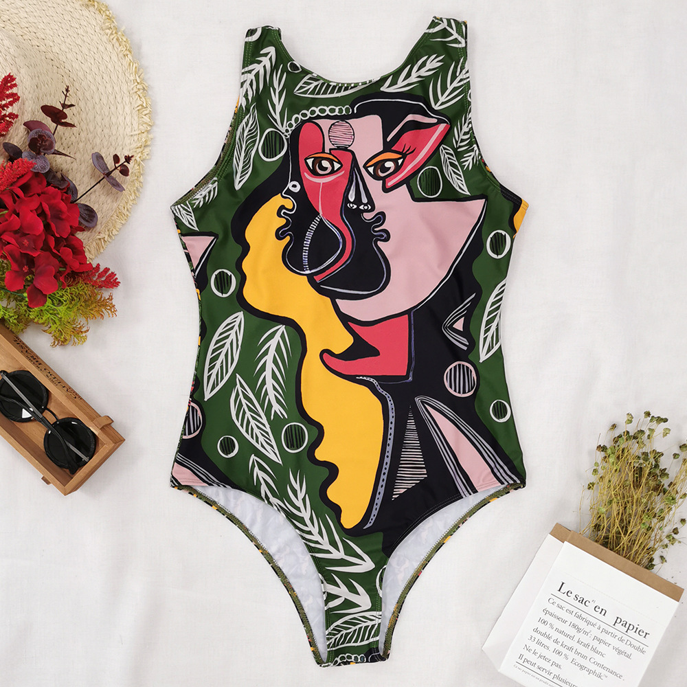 Women's Abstract Print One pieces Swimsuit