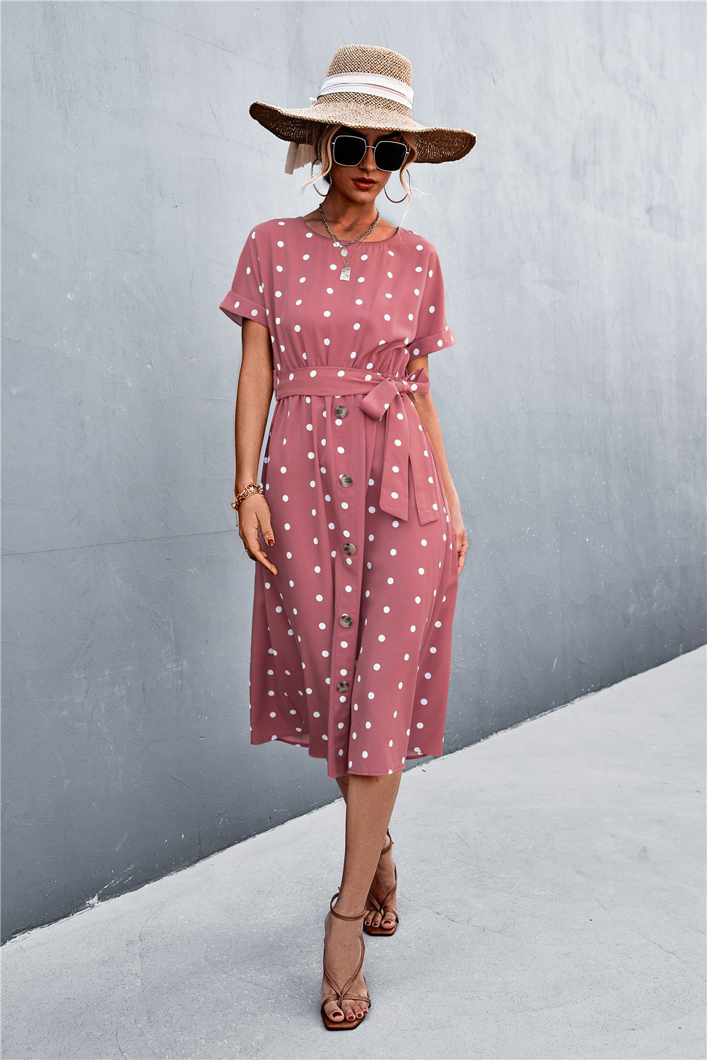 Summer Single breasted Polka dot Dress