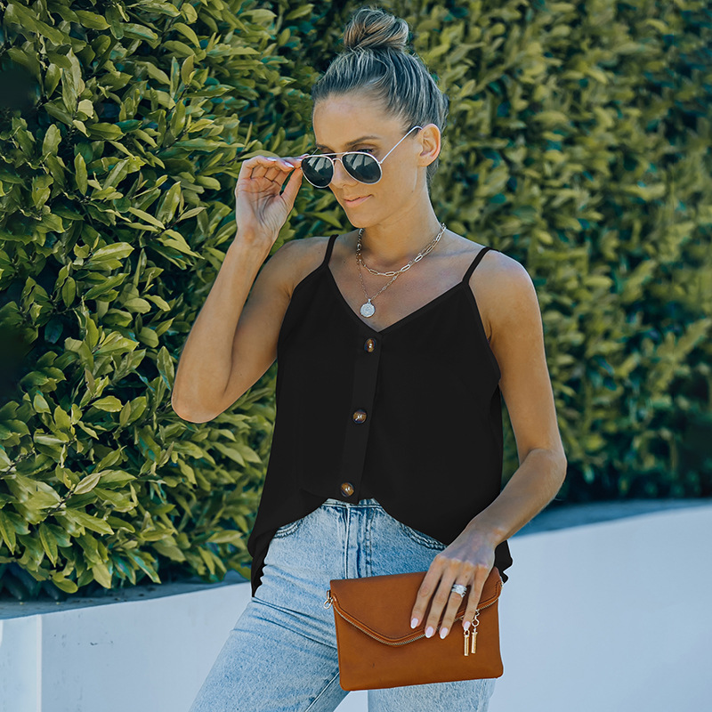 Button down Open back Camisole Top