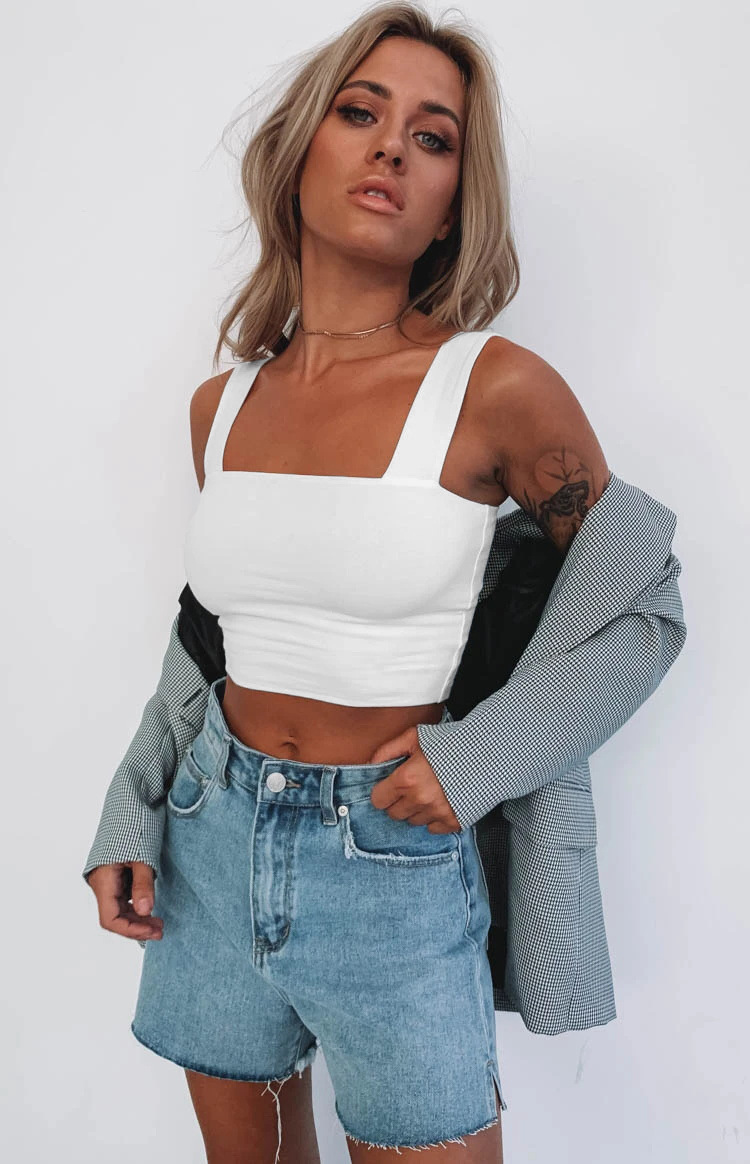 Women Wear Ultra short Bottoming Vest, Street Fashion Brand, Wear Sexy Navel Dress