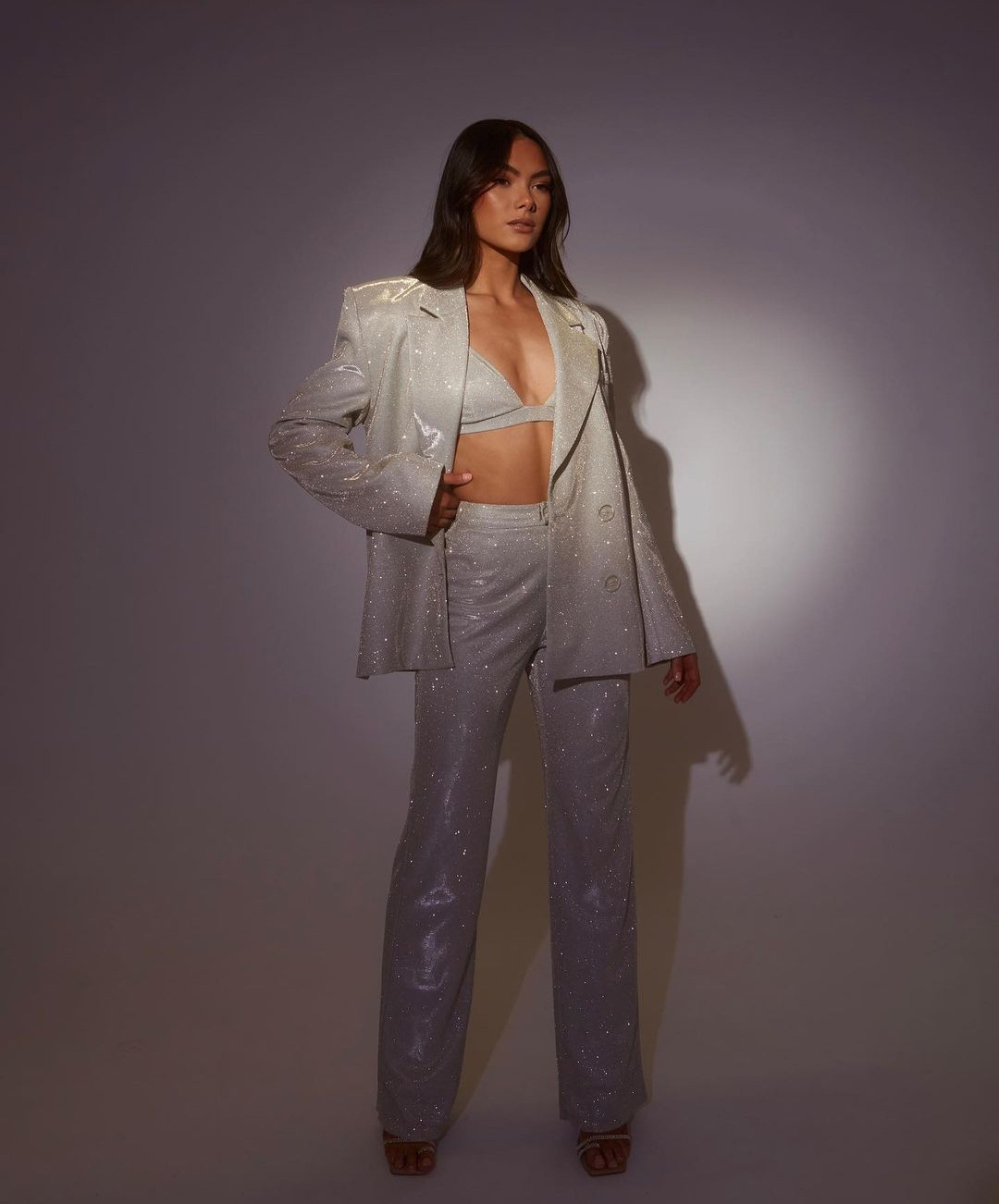 Ladies Solid Color Fashion Casual Suit Blazer Underwear Straight Pants