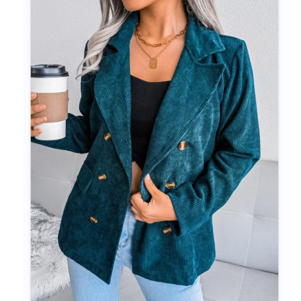Fall/Winter Solid Color Corduroy Blazer