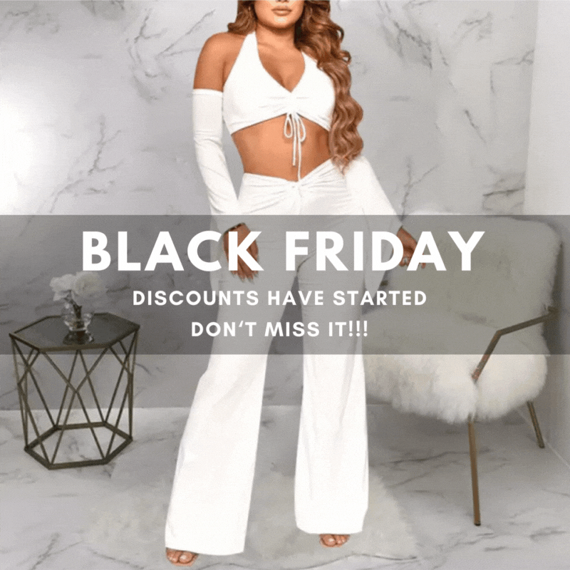 Ladies Elegant Sexy Halter Neck Tie Crop Pants Set