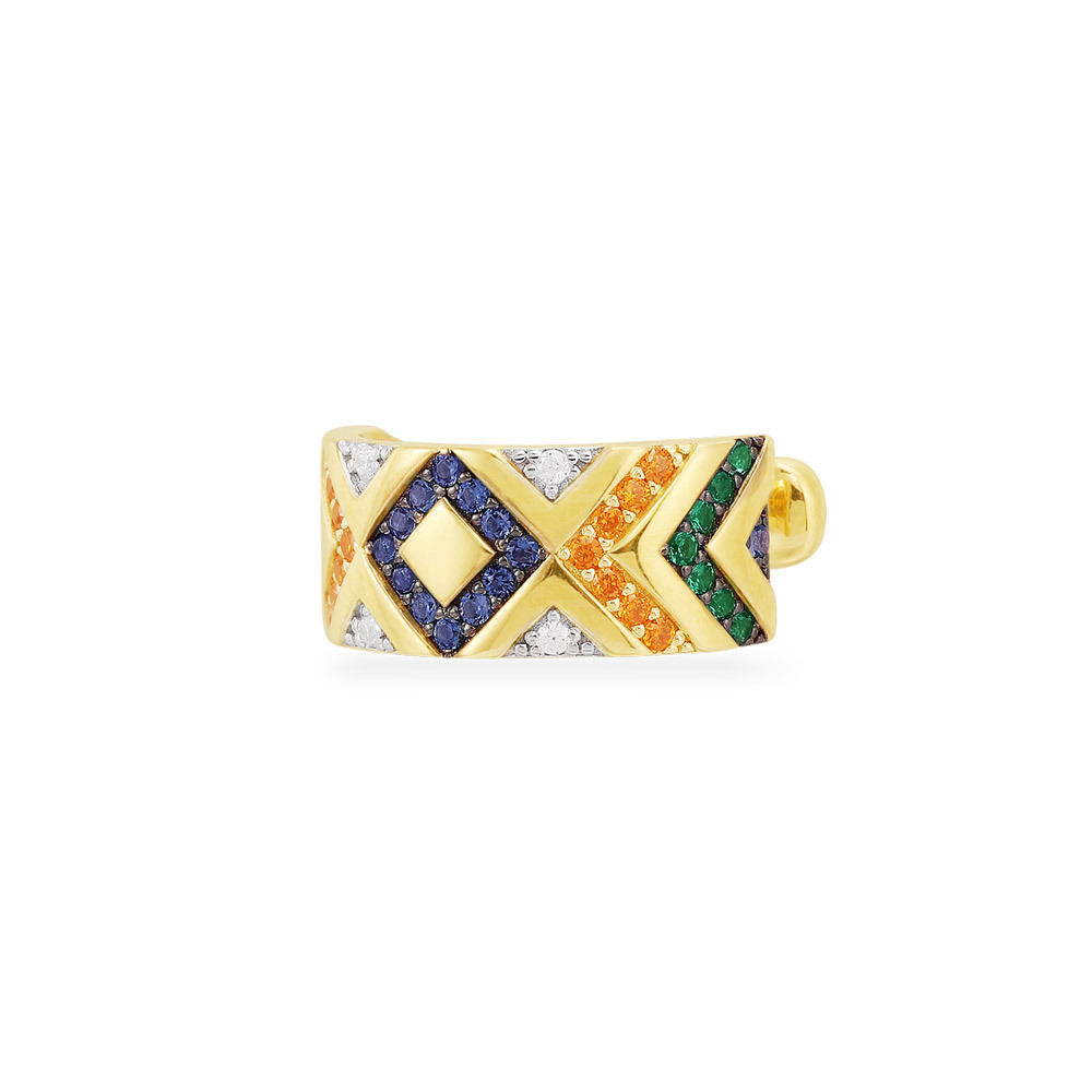 Ethnic Style Colored Ear Clip Earrings