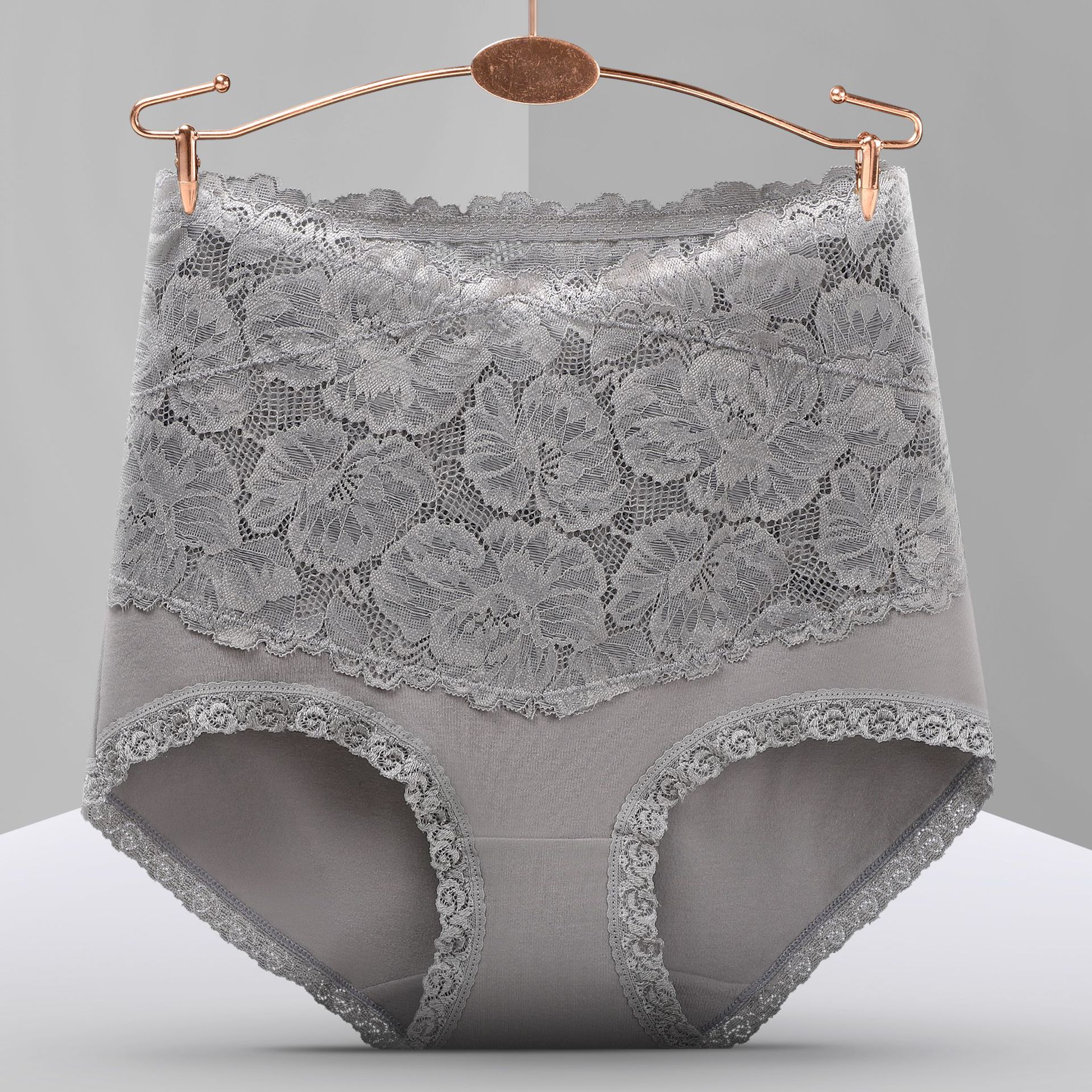 High Waist Underwear Lace Sexy Tummy Tuck Antibacterial Butt Lift Without Trace
