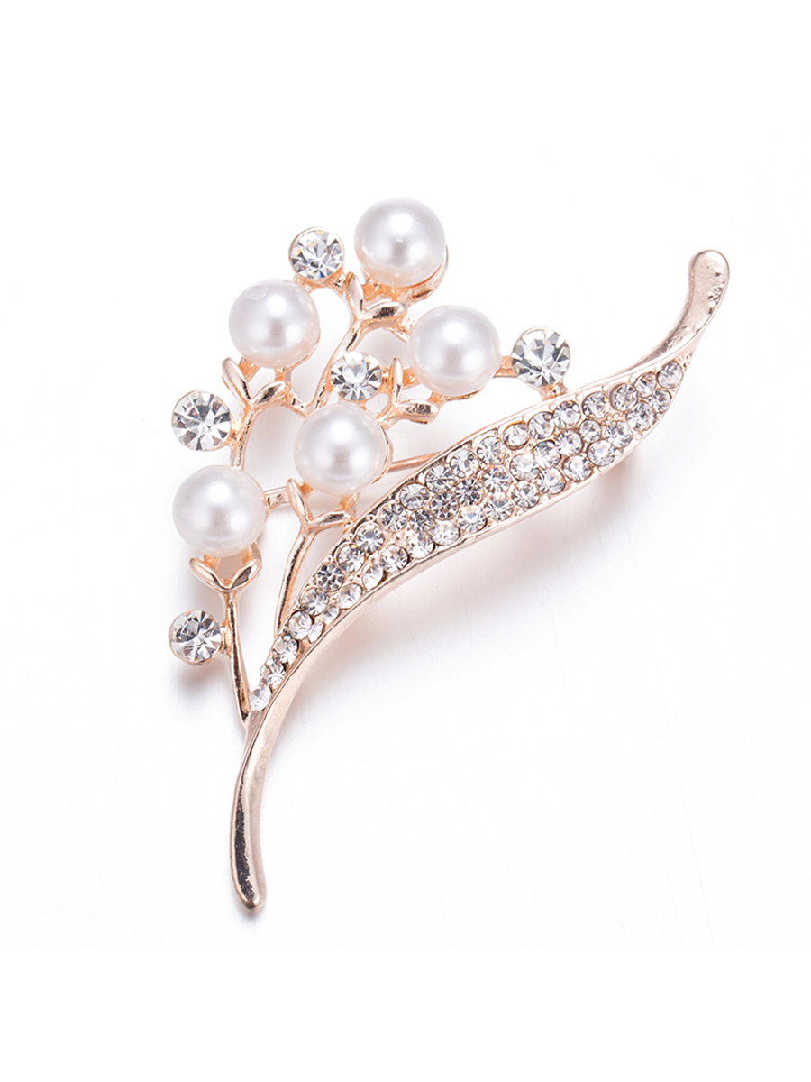 Elegant Floral Pearl Brooch