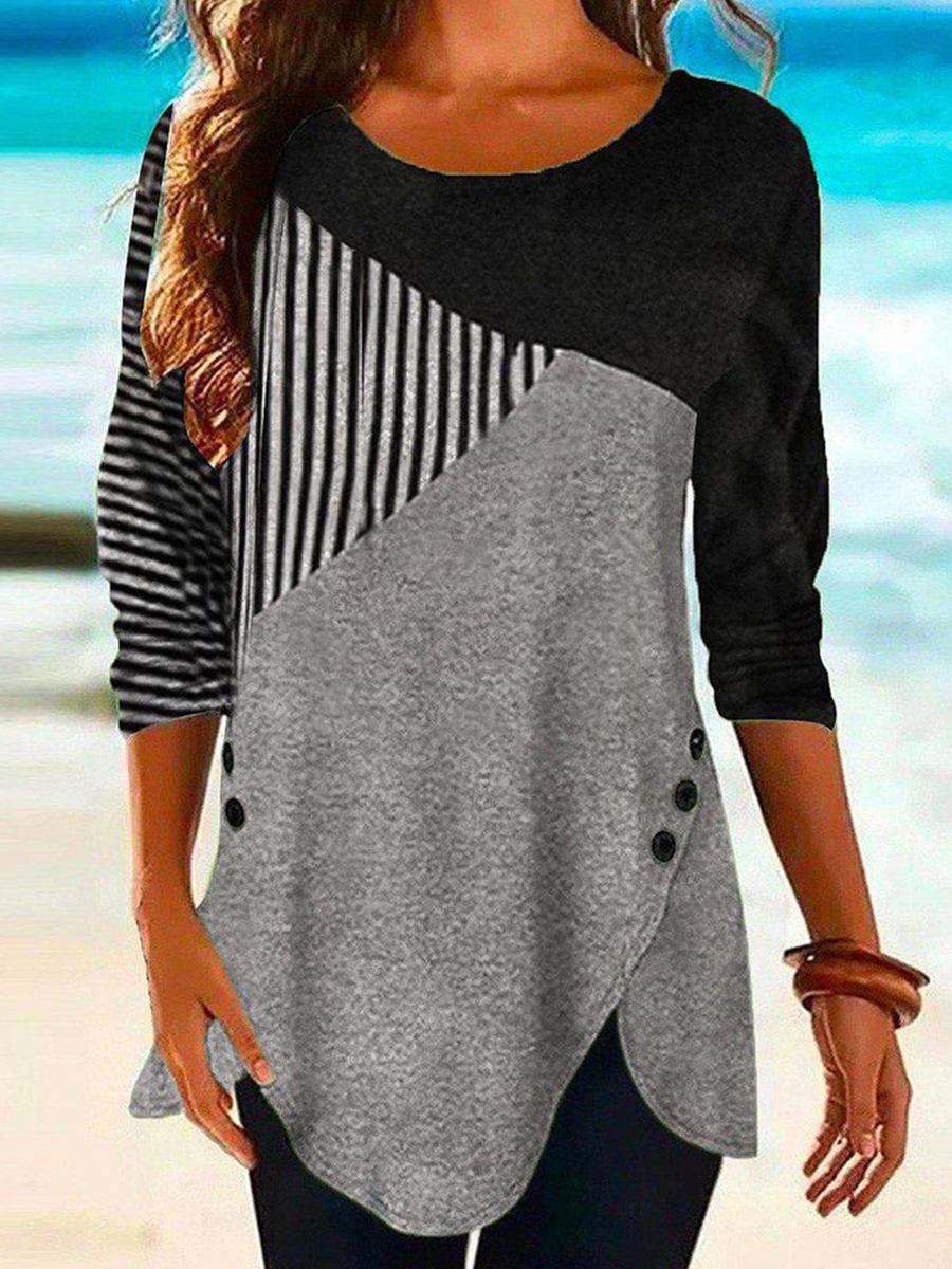 Casual Regular Fit Color Block T shirt