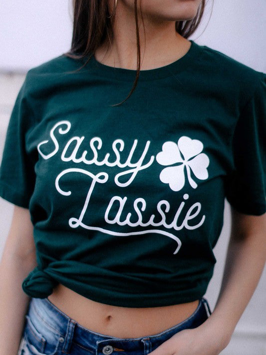Sassy Lassie Four leaf Clover Print T shirt T shirt