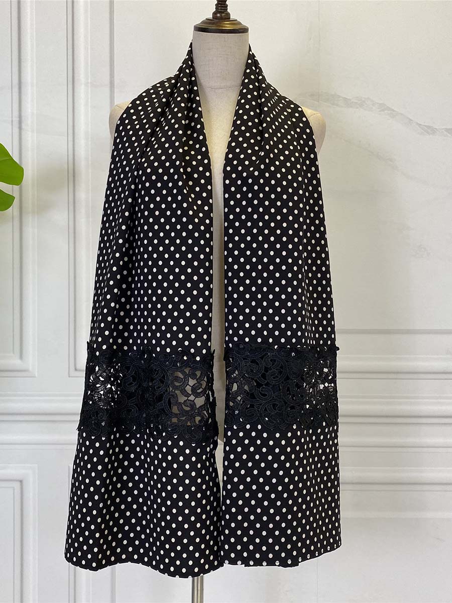 Lace Mosaic Polka Dot Scarf
