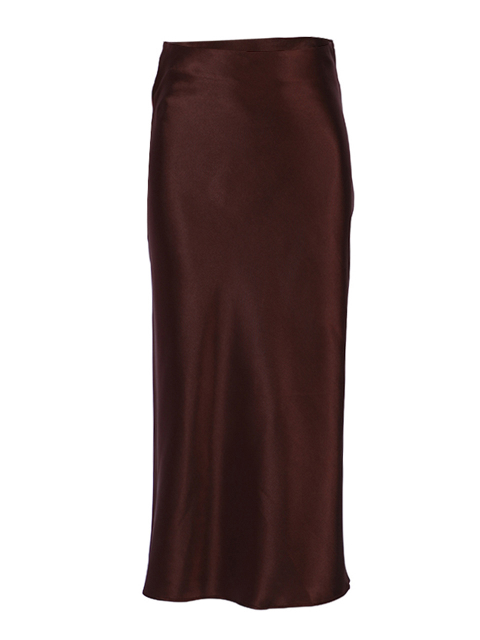 Draped Satin Purple Mid Length High Waist Hip A Line Skirt