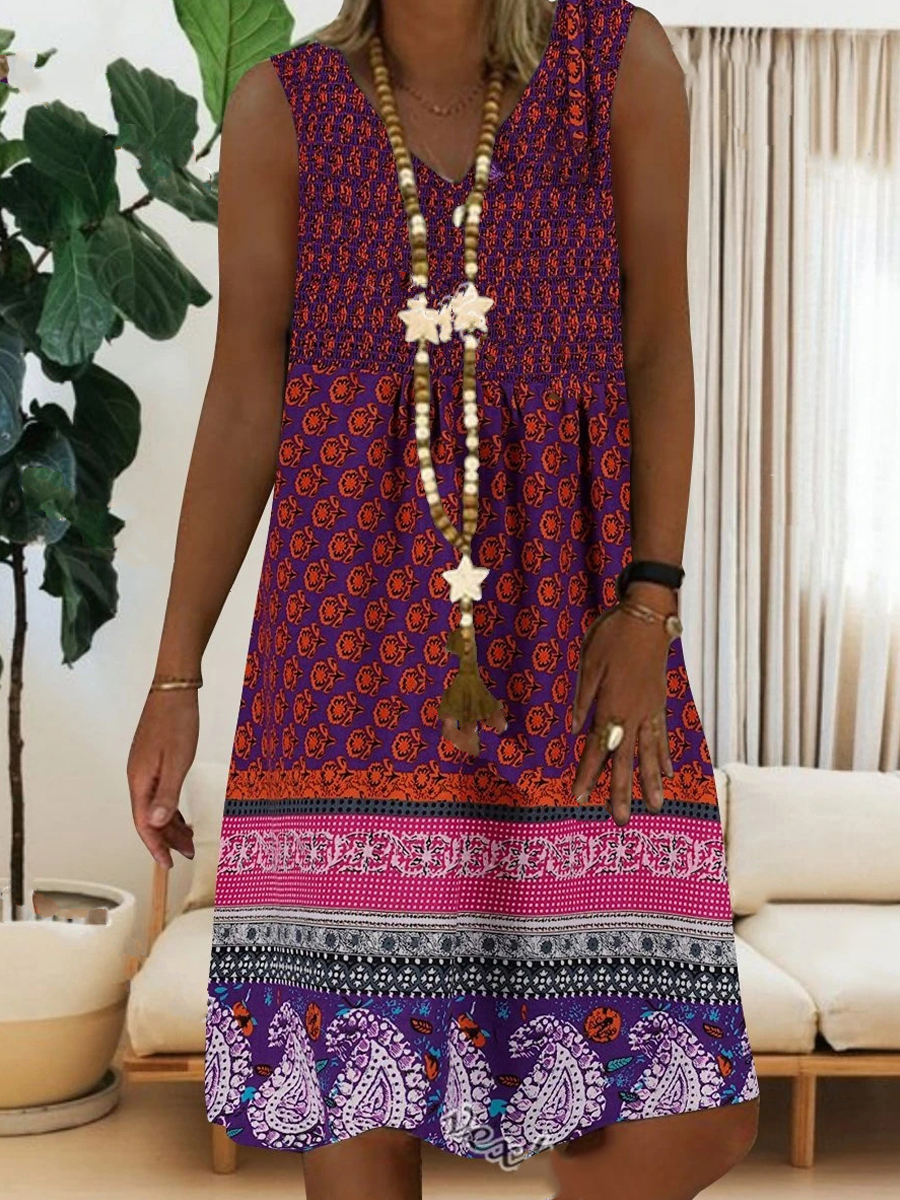 Summer Print Slim fit Sleeveless Dress