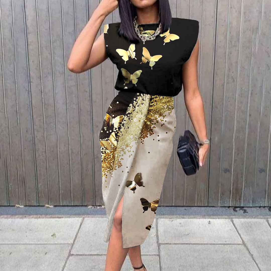 Women's Elegant Butterfly Bronzing Element Loose Dress